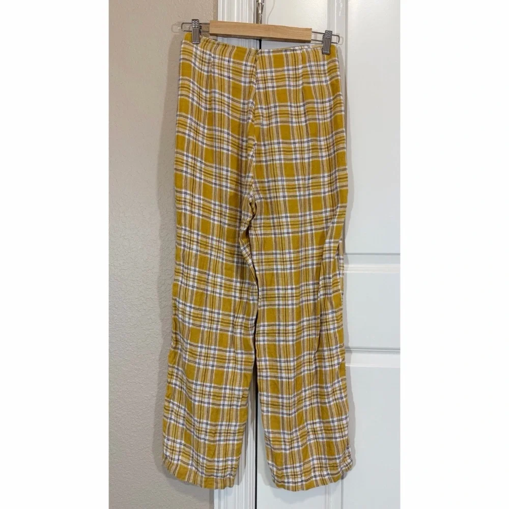 Reformation Linen Plaid Pants in 